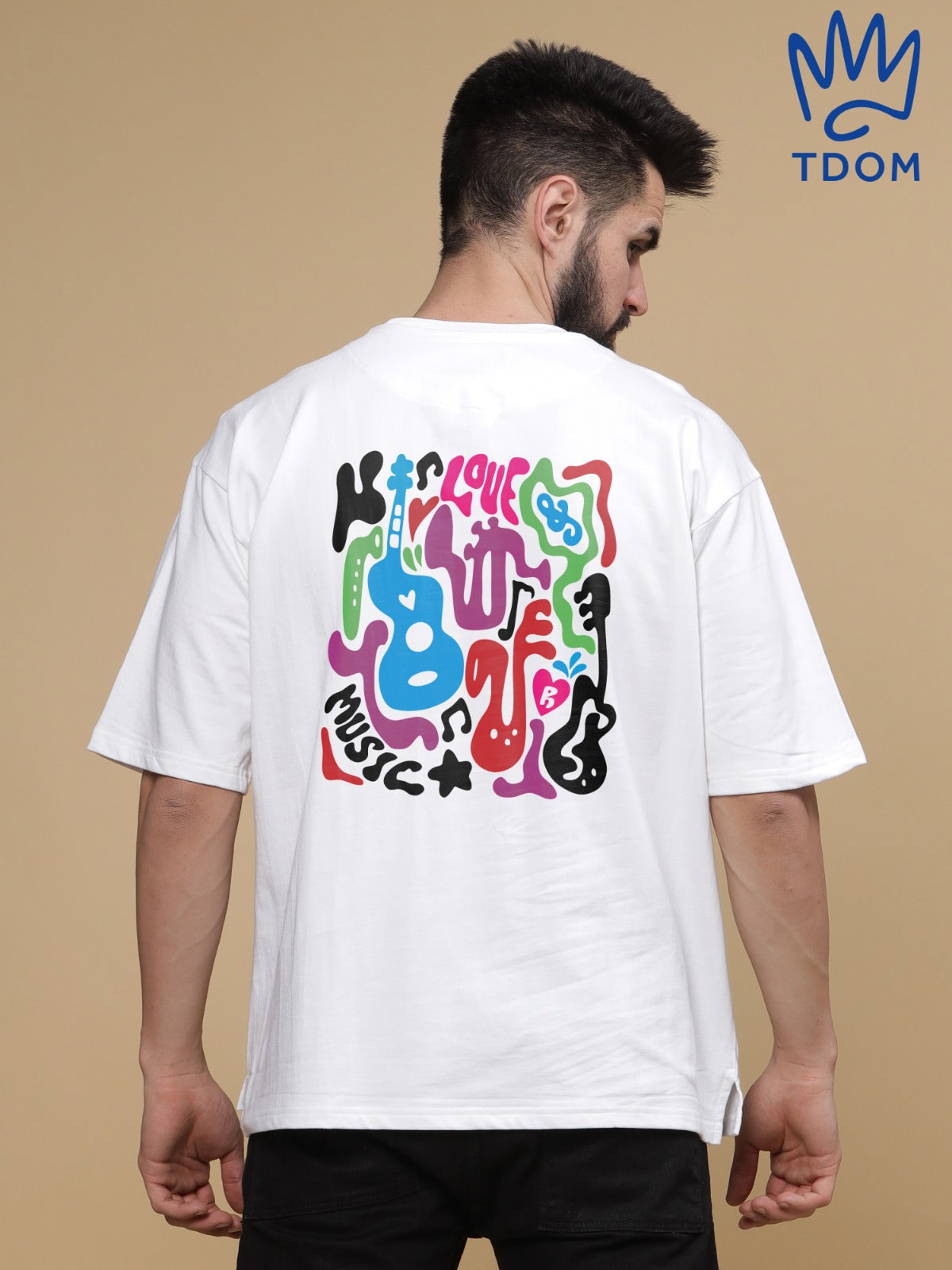 Love Music Round Neck Oversized T-Shirt