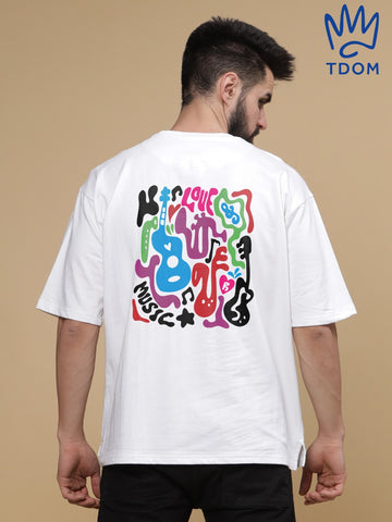 Love Music Round Neck Oversized T-Shirt