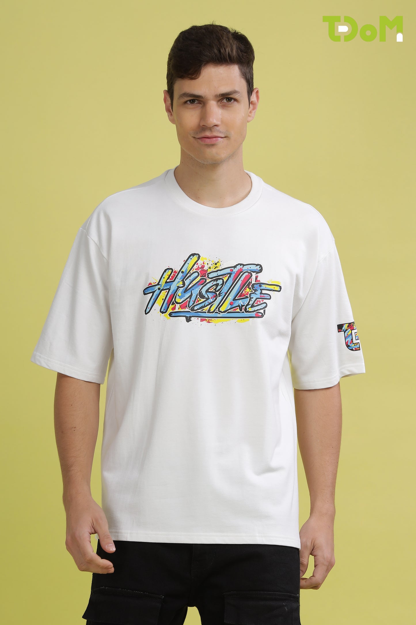 Hustle White Oversized Tshirt