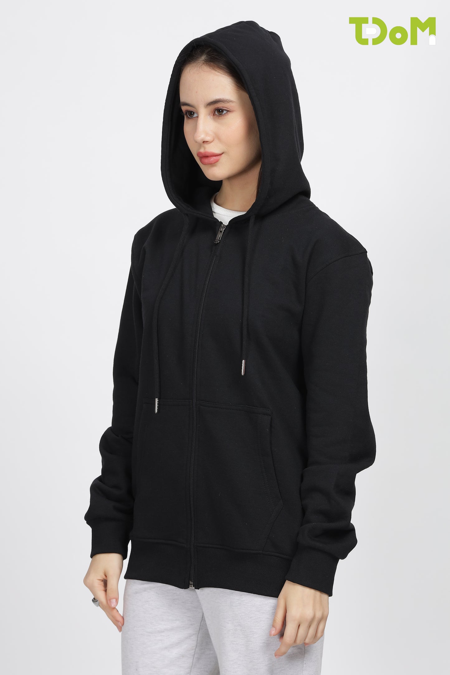 Black Zipper Hoodie