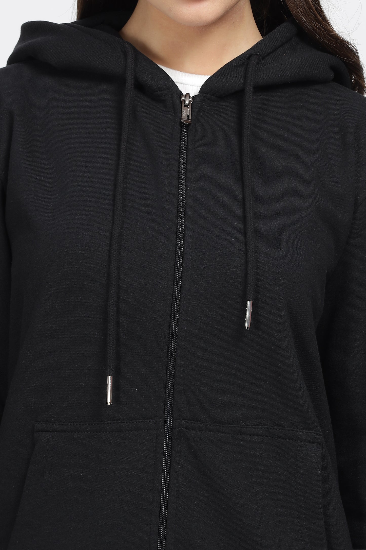 Black Zipper Hoodie