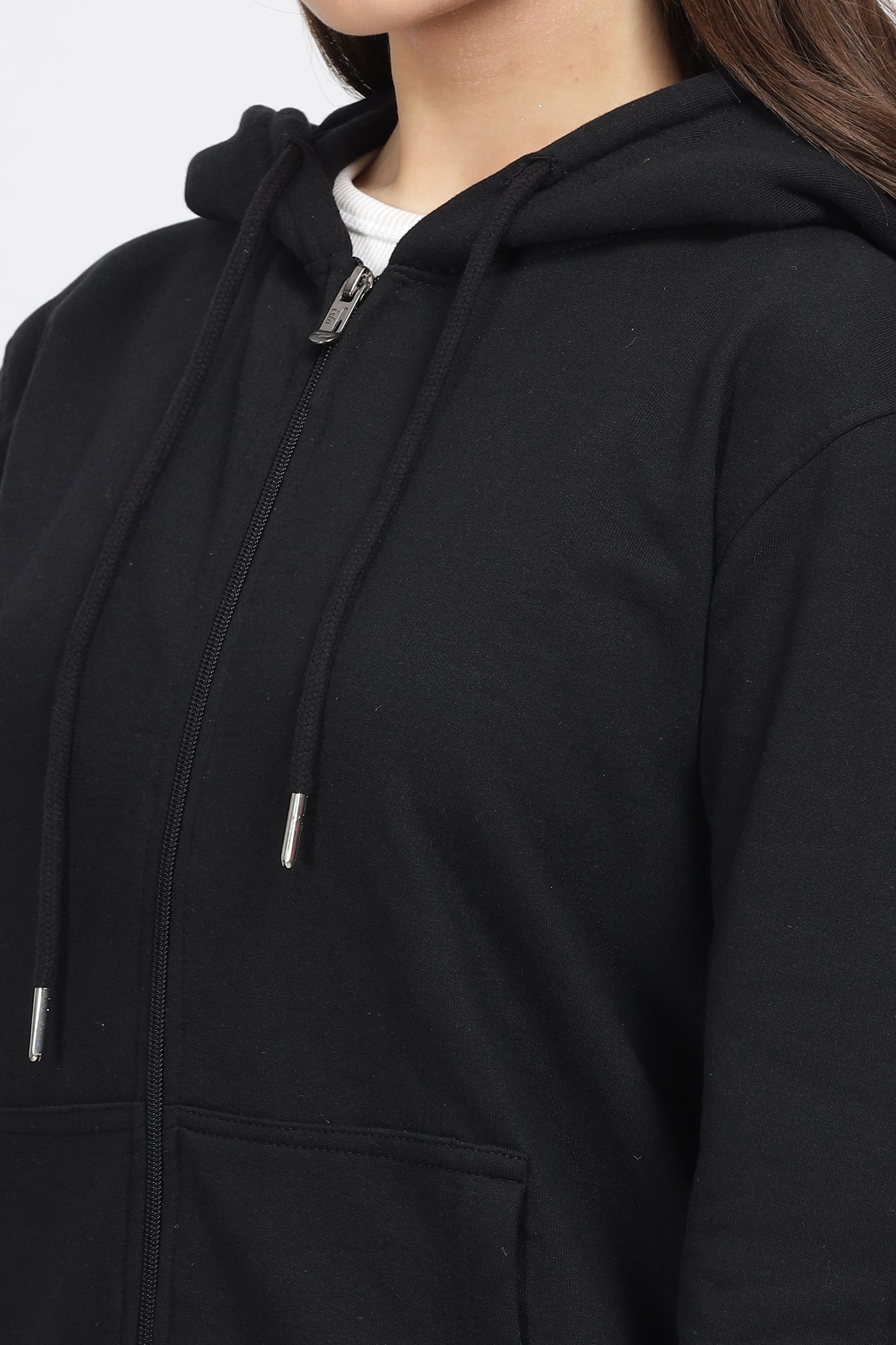 Black Zipper Hoodie