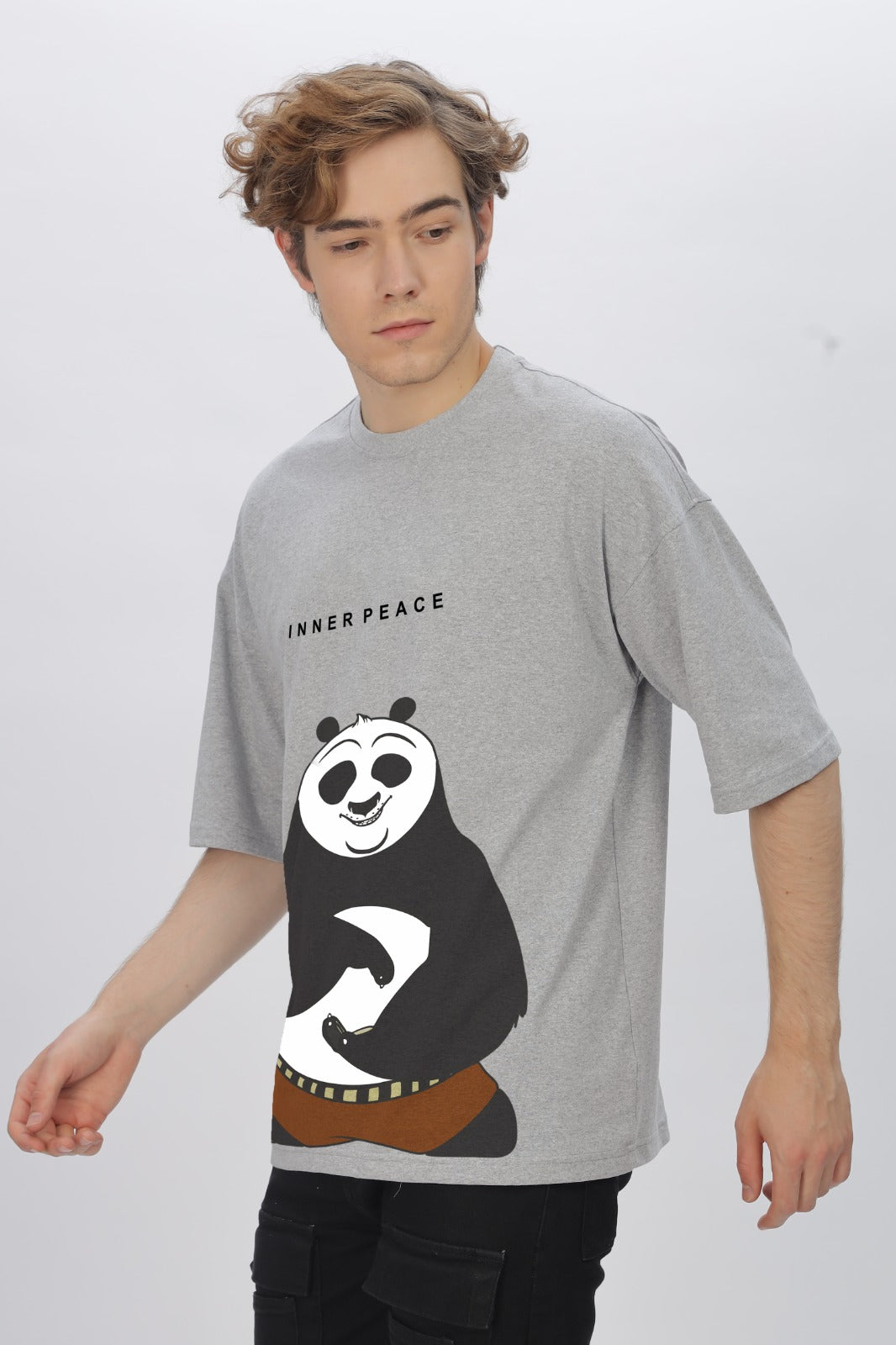 Kung Fu Panda Round Neck Oversized T-Shirt