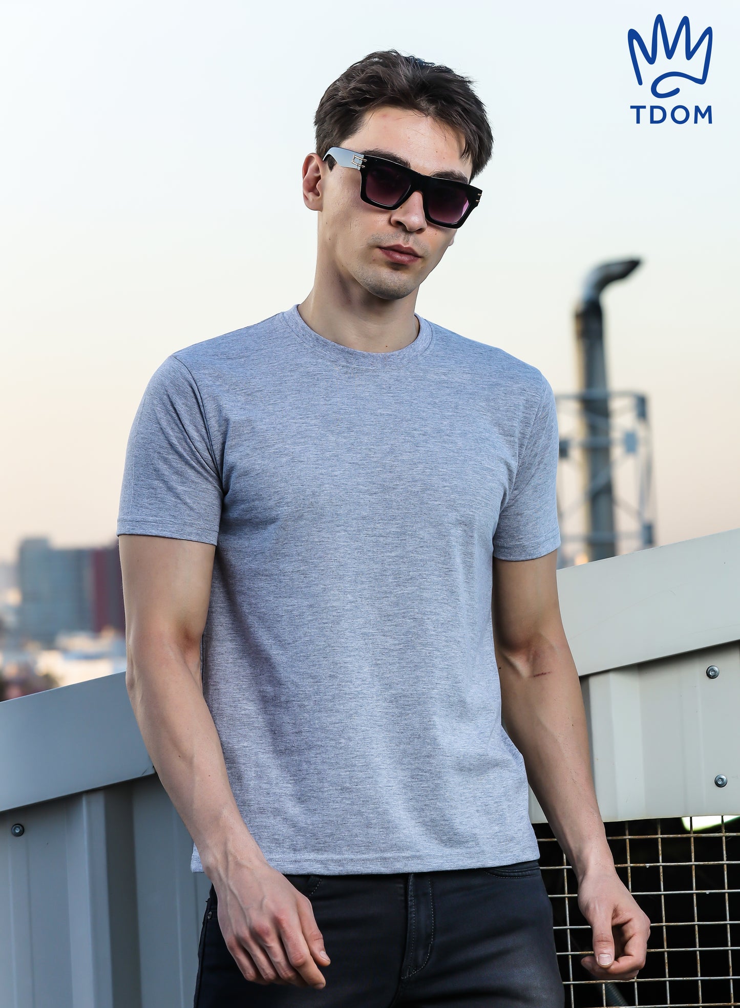 Melange Grey Round Neck Tshirt