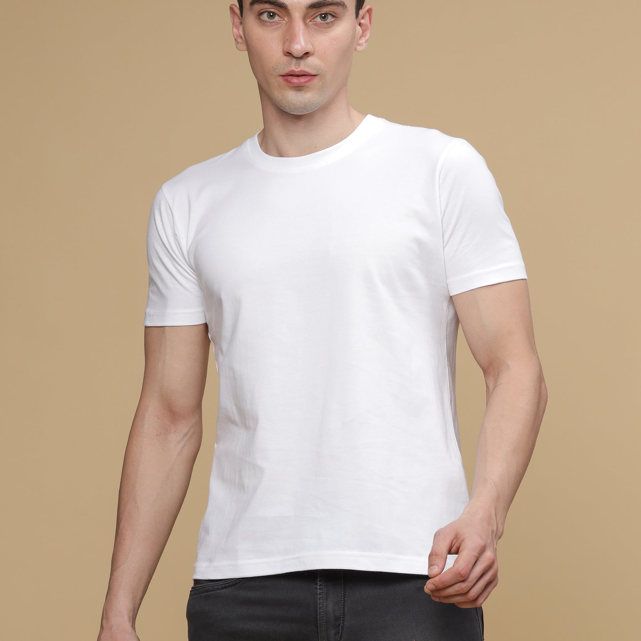 Bright White Round Neck Tshirt
