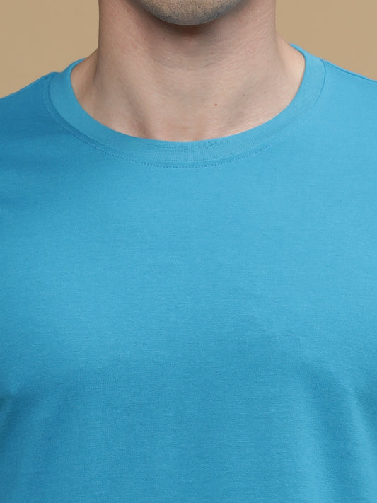 Capri Blue Round Neck Tshirt