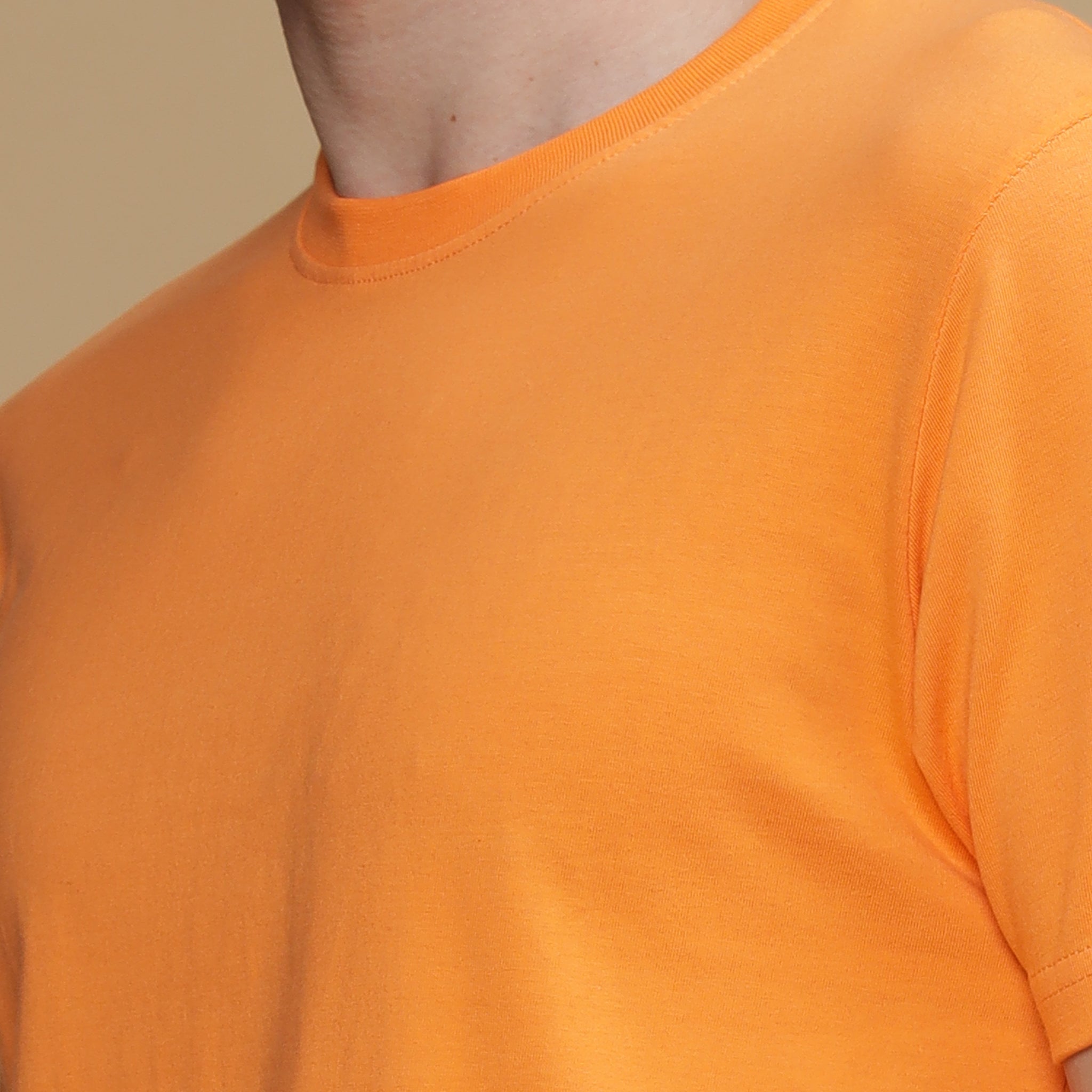 Light Orange Round Neck Tshirt