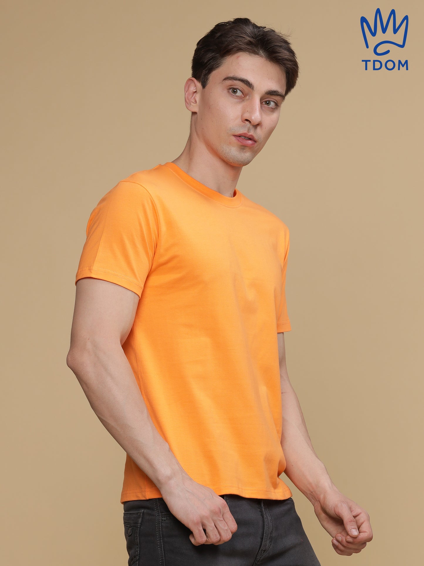 Light Orange Round Neck Tshirt