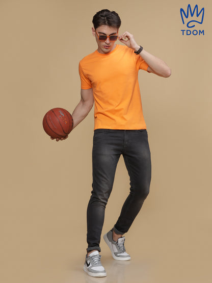 Light Orange Round Neck Tshirt