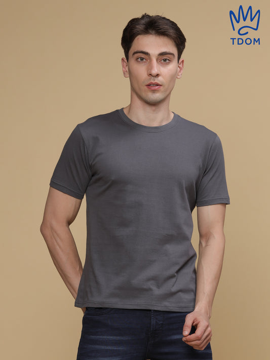 Charcoal Grey Round Neck Tshirt