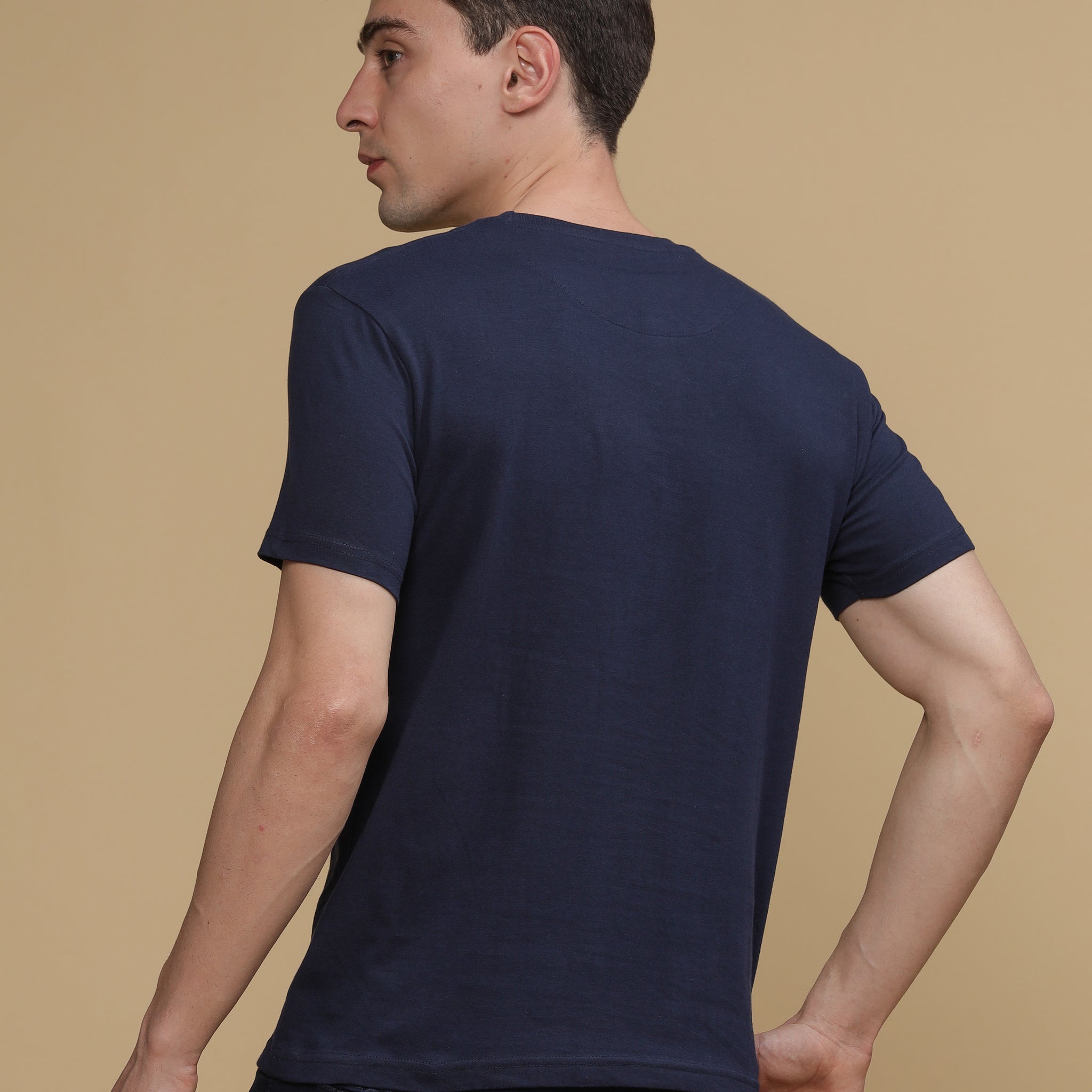 Navy Blue Round Neck Tshirt