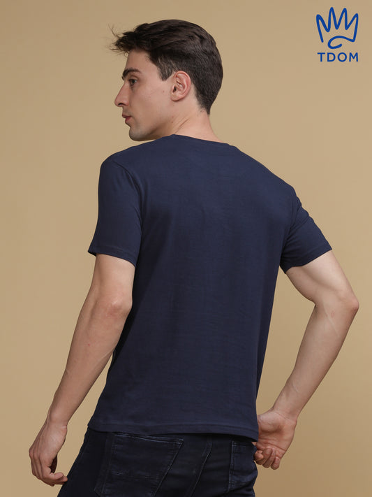 Navy Blue Round Neck Tshirt