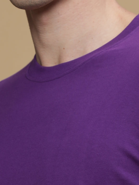 True Purple Round Neck Tshirt