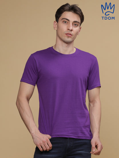 True Purple Round Neck Tshirt