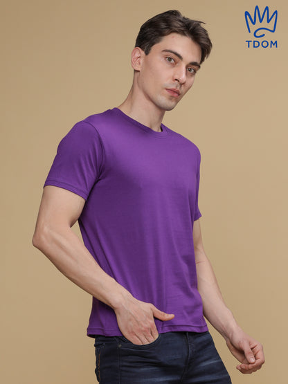 True Purple Round Neck Tshirt