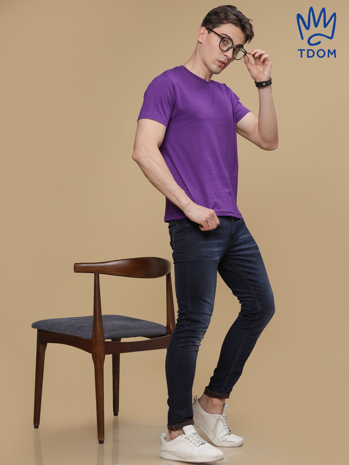 True Purple Round Neck Tshirt