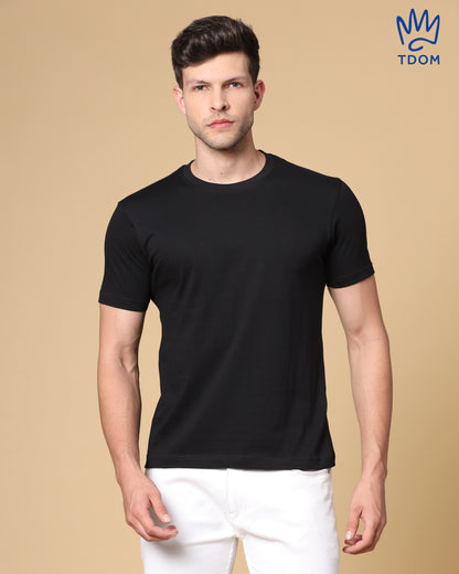 Jet Black Round Neck Tshirt