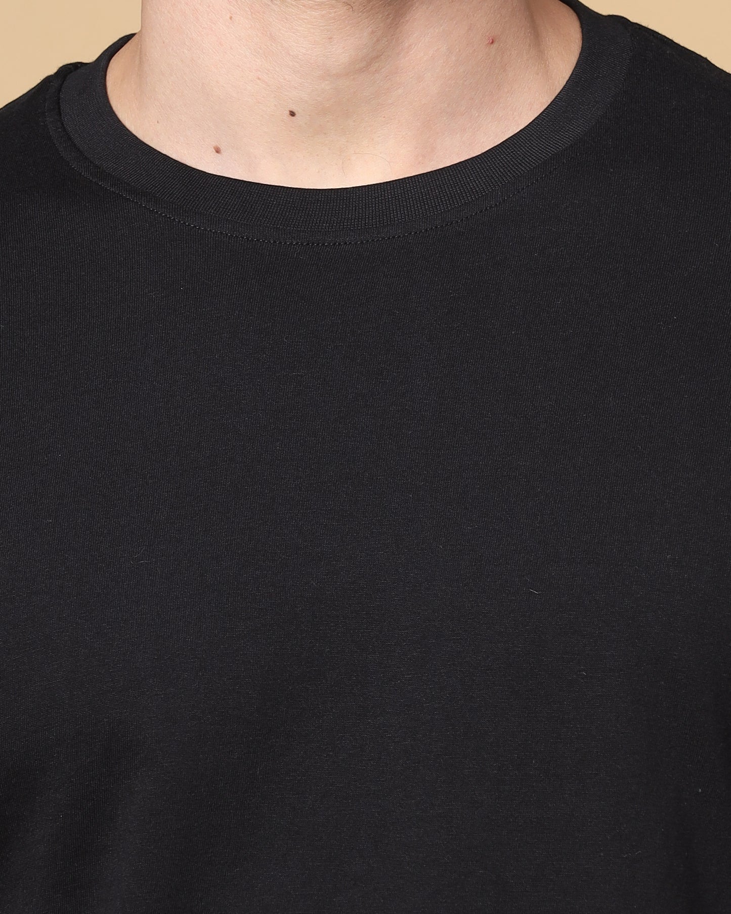 Jet Black Round Neck Tshirt