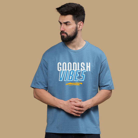 Goodish Vibes Capri Blue Oversized tshirt