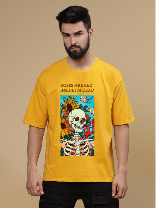 Skeleton Oversized Canary Yellow Tshirt